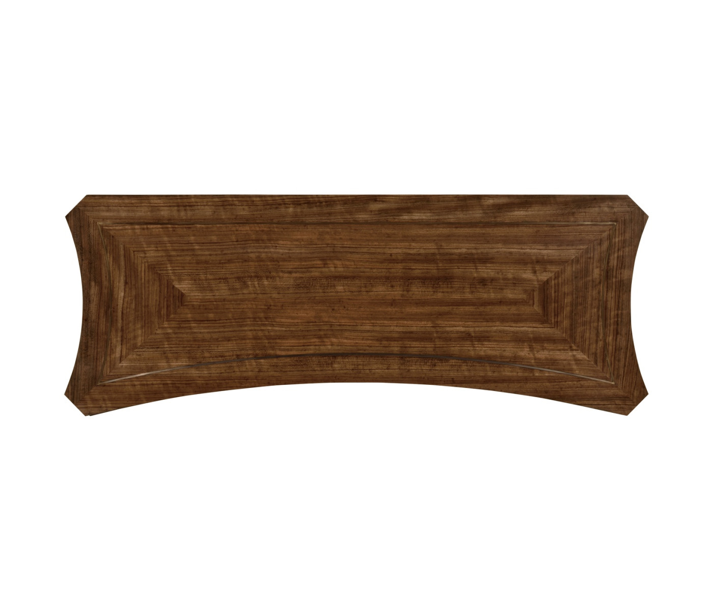 Rectangular Curved Daniella and Burl Walnut Console Table