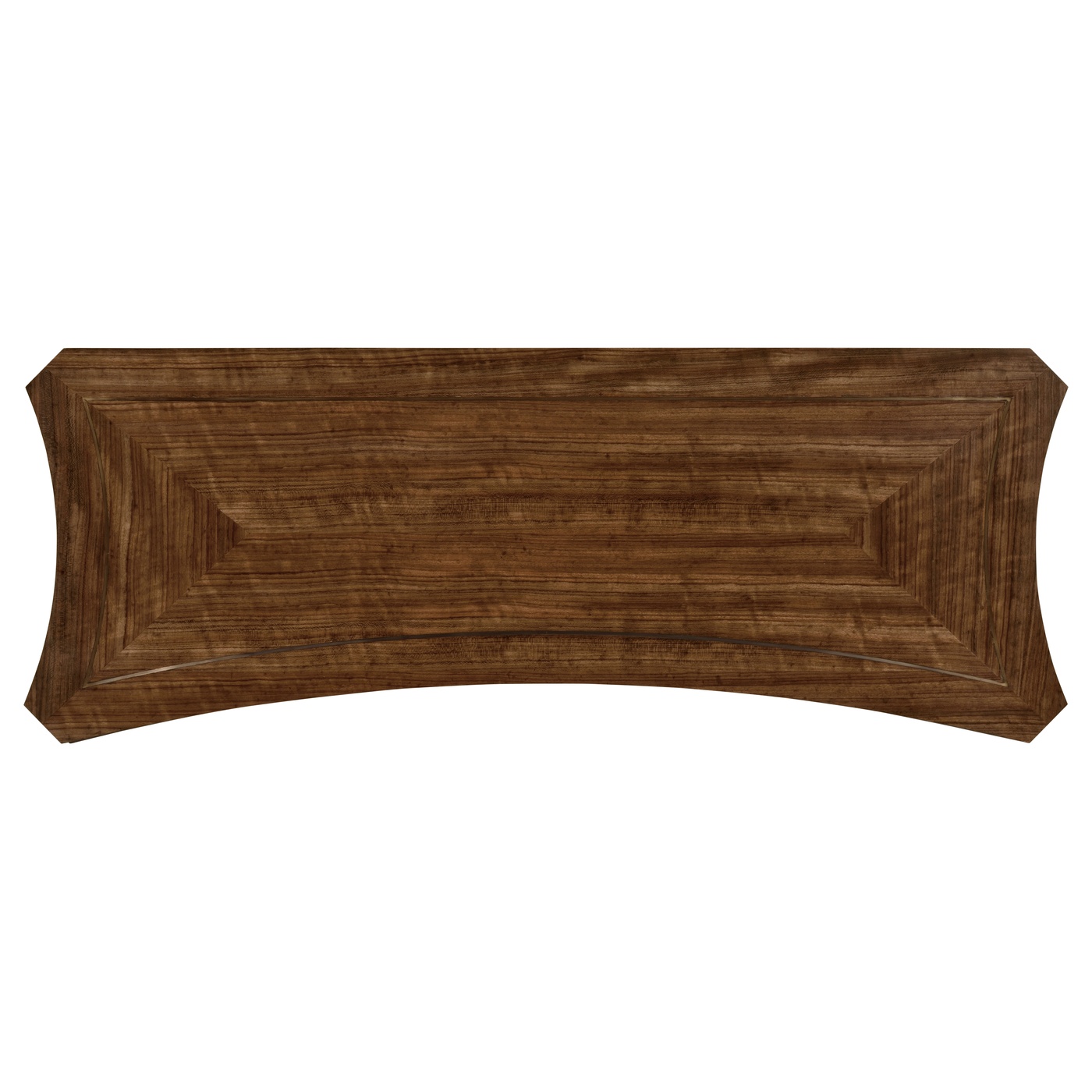 Rectangular Curved Daniella and Burl Walnut Console Table
