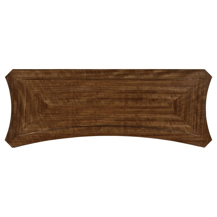 Rectangular Curved Daniella and Burl Walnut Console Table