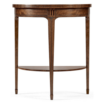 Small Demilune Daniella & Burl Walnut Console Table