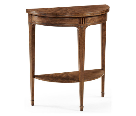 Small Demilune Daniella & Burl Walnut Console Table