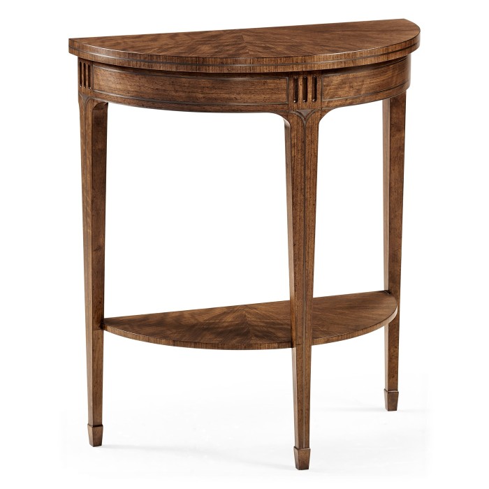 Small Demilune Daniella & Burl Walnut Console Table