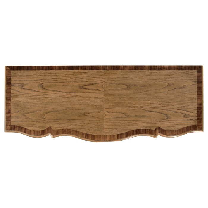 Rectangular Serpentine English Brown Oak Chest of Drawers