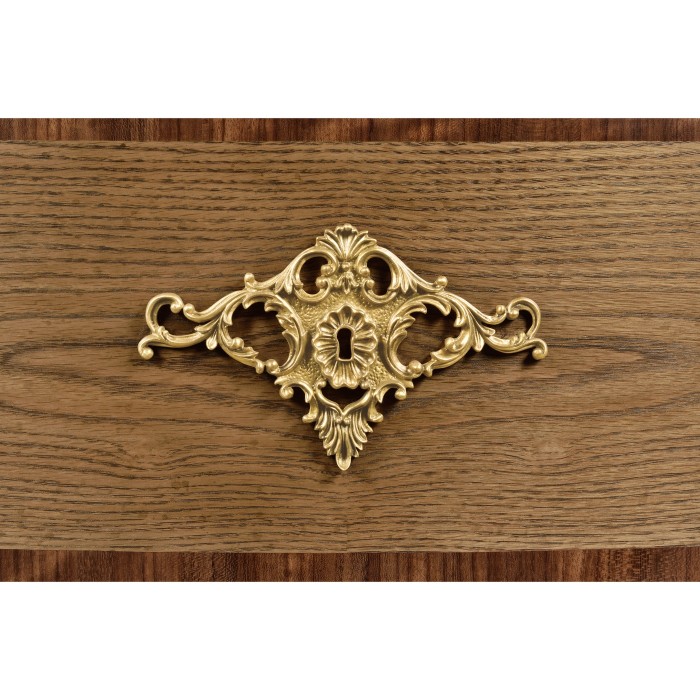 Rectangular Serpentine English Brown Oak Chest of Drawers