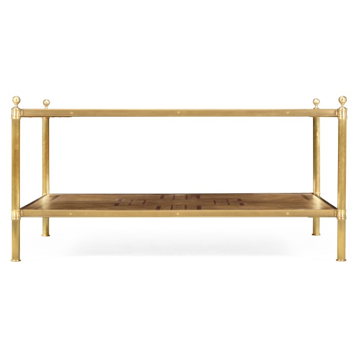 Large Square English Brown Oak Coffee Table