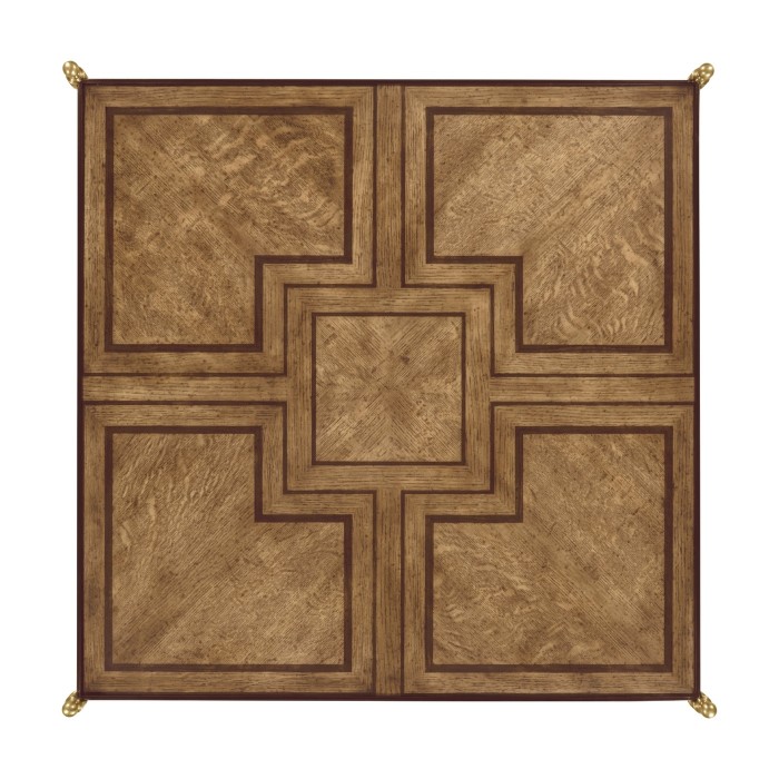 Large Square English Brown Oak Coffee Table