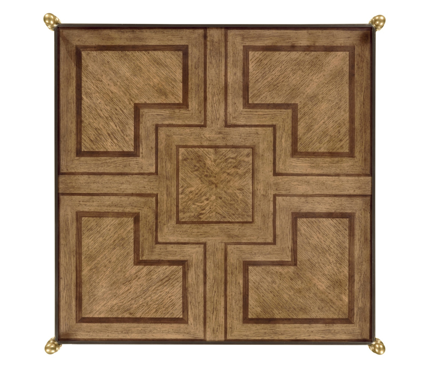 Square English Brown Oak Lamp Table with Drawer