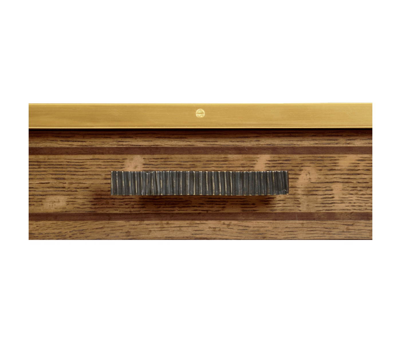 Square English Brown Oak Lamp Table with Drawer