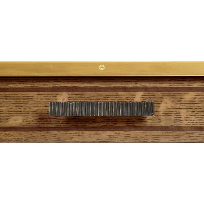 Square English Brown Oak Lamp Table with Drawer