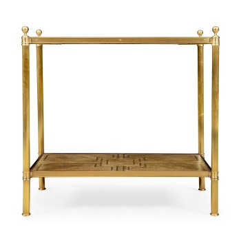 Rectangular English Brown Oak Side Table