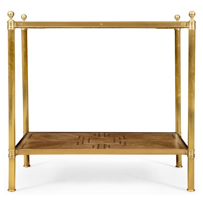 Rectangular English Brown Oak Side Table