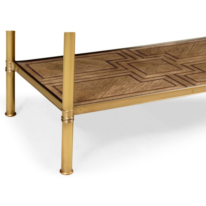 Rectangular English Brown Oak Side Table