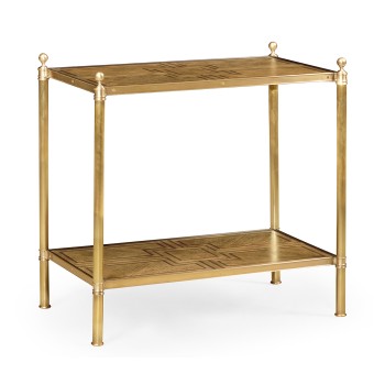 Rectangular English Brown Oak Side Table