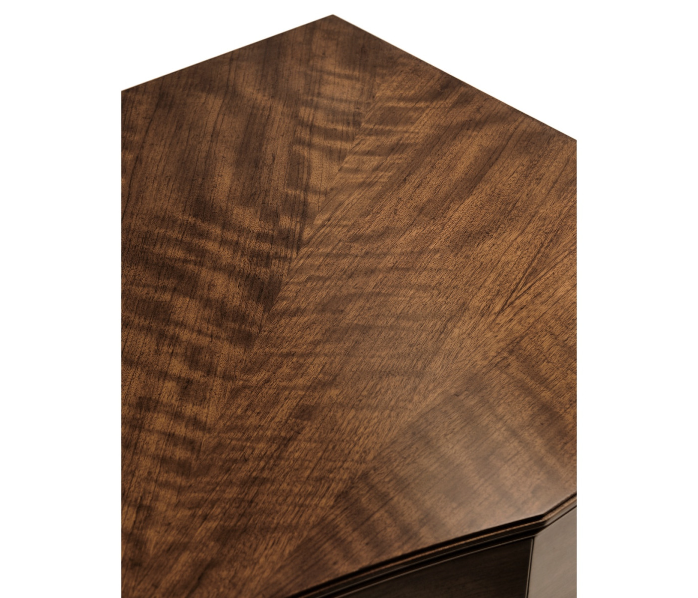 Inward Bow Front Daniella & Burl Walnut Desk