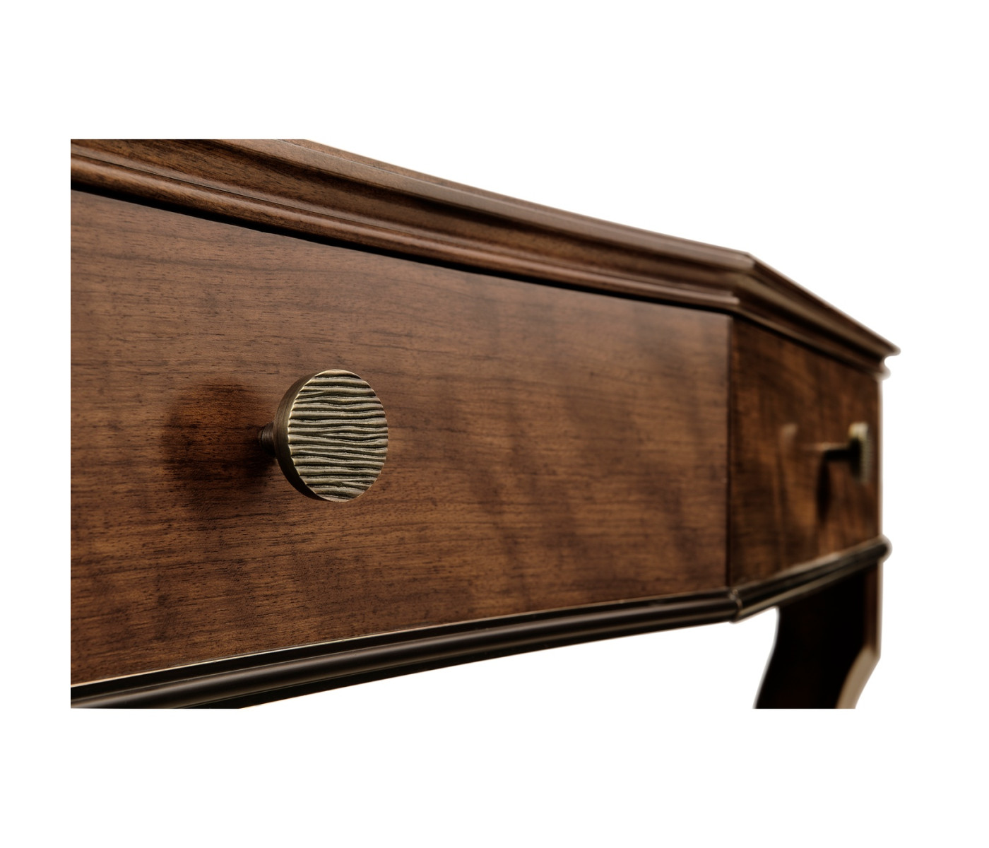 Inward Bow Front Daniella & Burl Walnut Desk