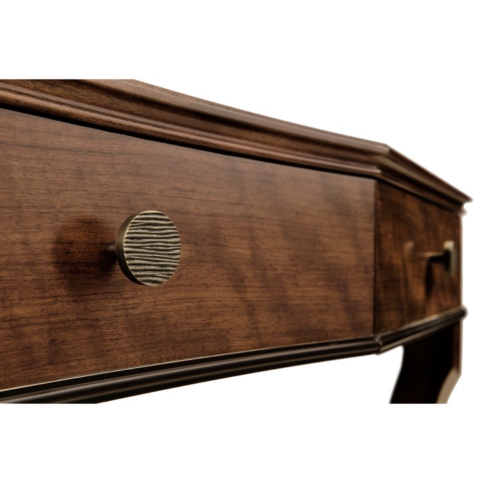 Inward Bow Front Daniella & Burl Walnut Desk