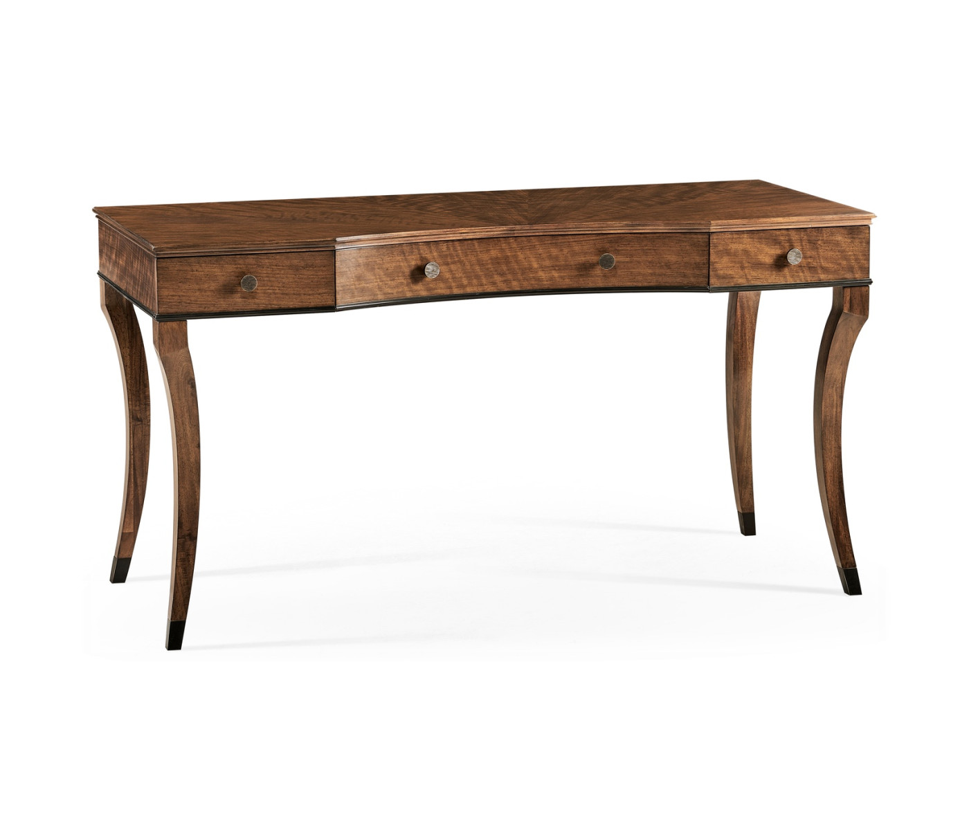 Inward Bow Front Daniella & Burl Walnut Desk
