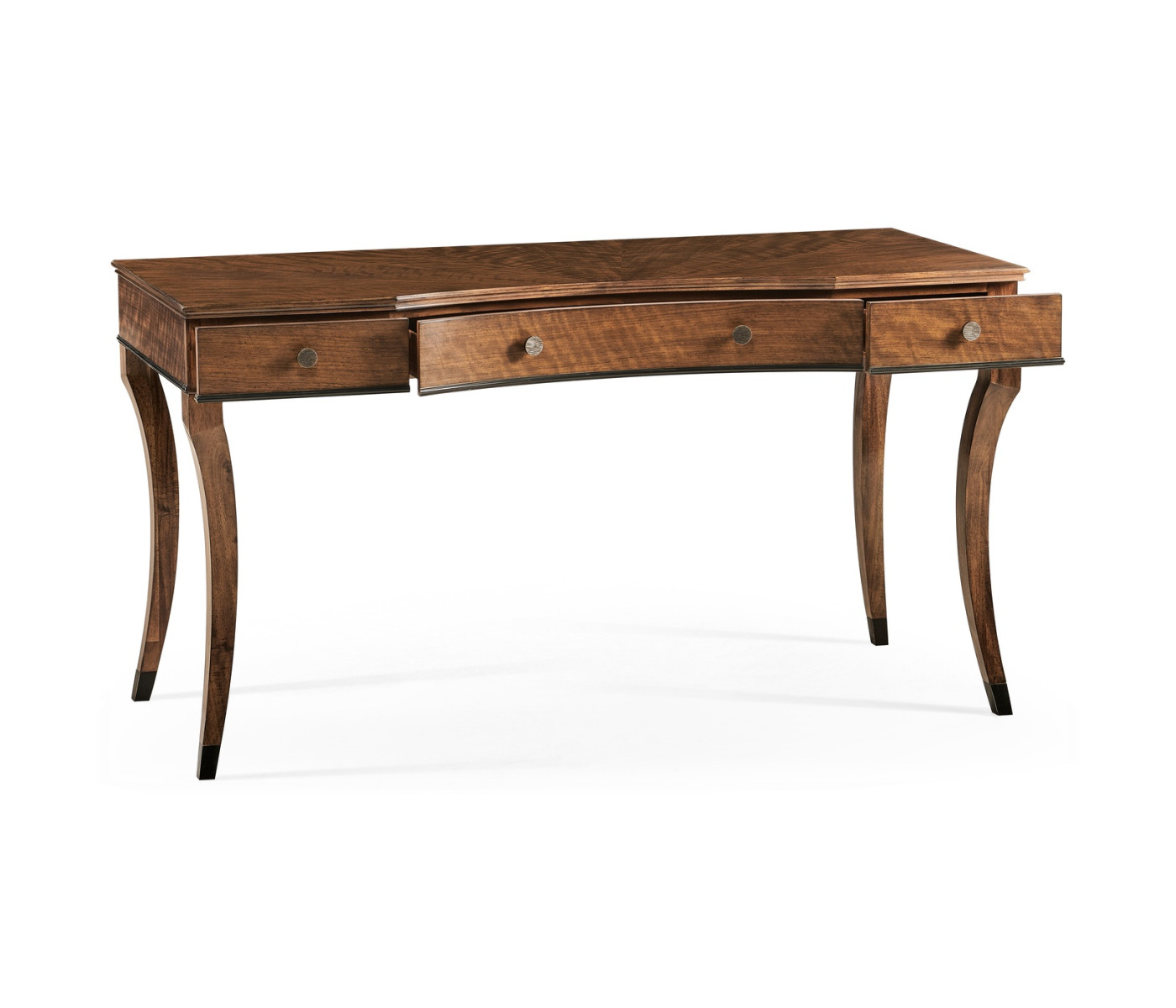 Inward Bow Front Daniella & Burl Walnut Desk