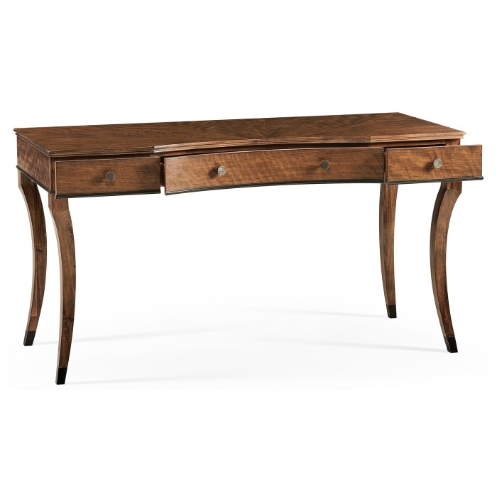 Inward Bow Front Daniella & Burl Walnut Desk