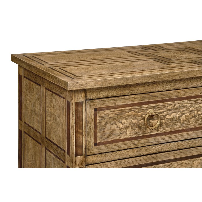 Rectangular English Brown Oak Chest of Drawers