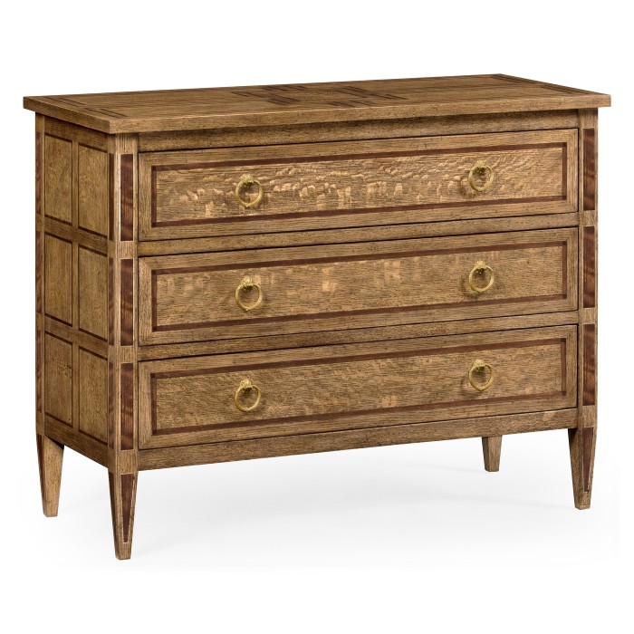 Rectangular English Brown Oak Chest of Drawers