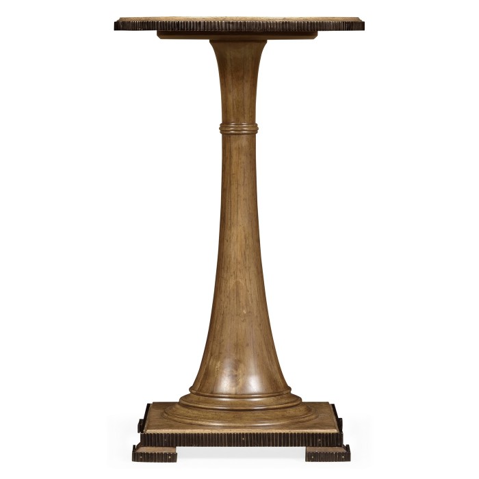 Small Round English Brown Oak Wine Table