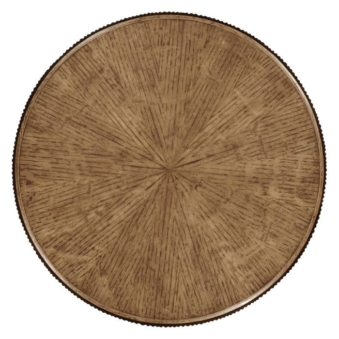 Small Round English Brown Oak Wine Table