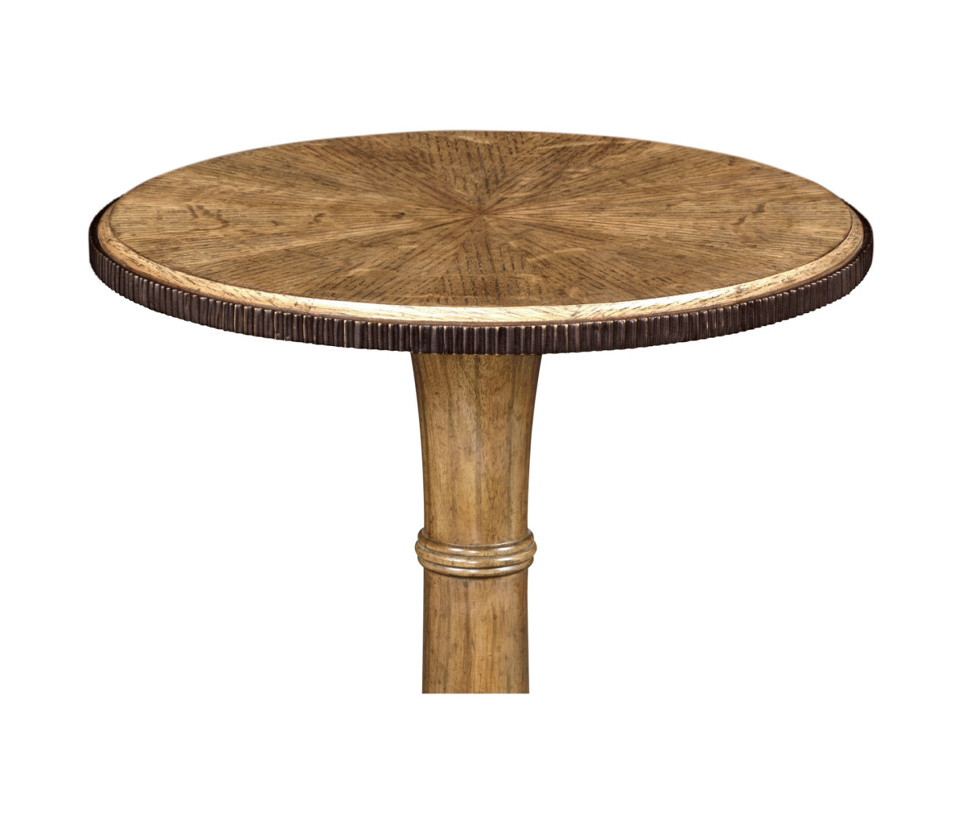 Small Round English Brown Oak Wine Table