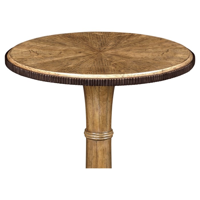 Small Round English Brown Oak Wine Table