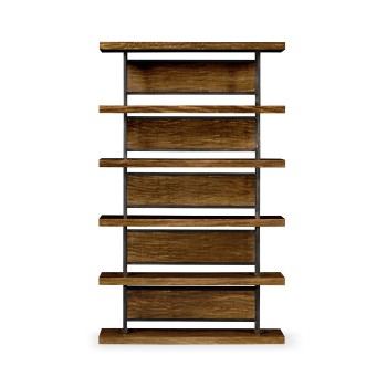 Rectangular Daniella & Burl Walnut Six-Tier Étagère