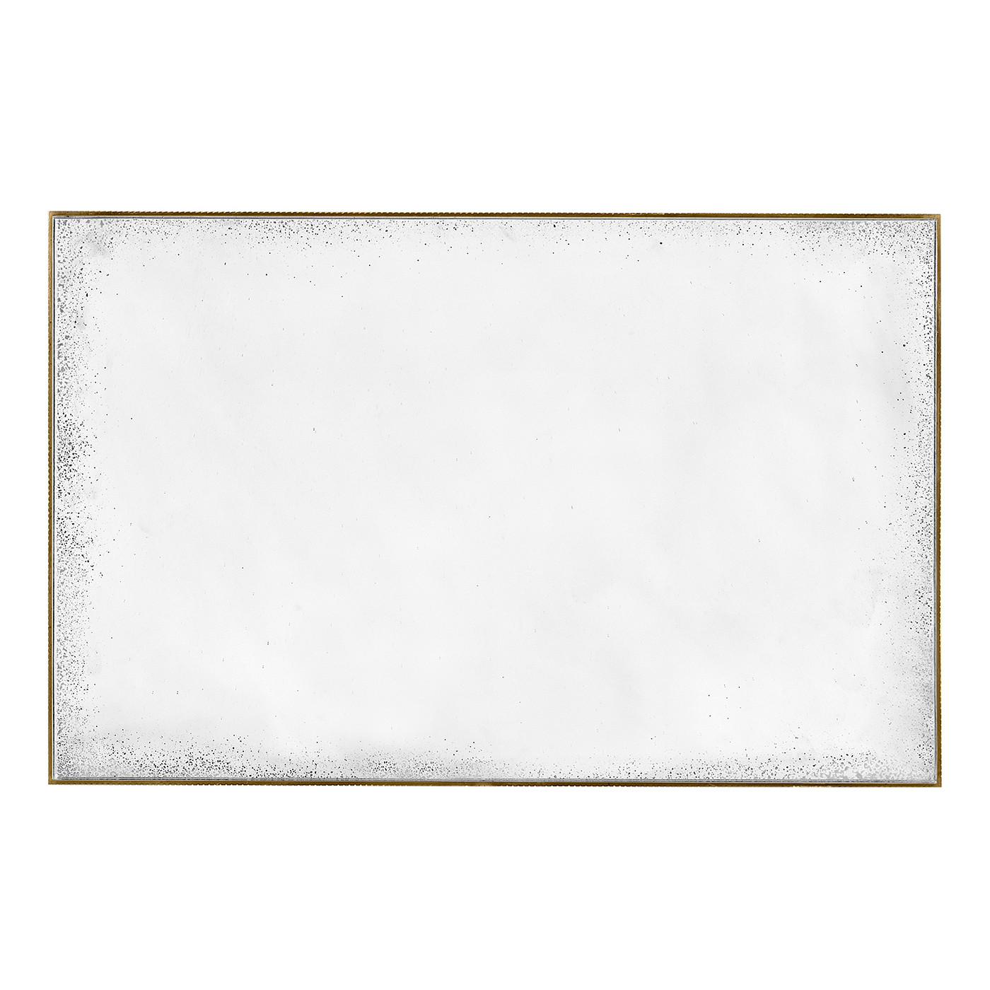 Rectangular Antique Brass End Table with Antique Mirror Top