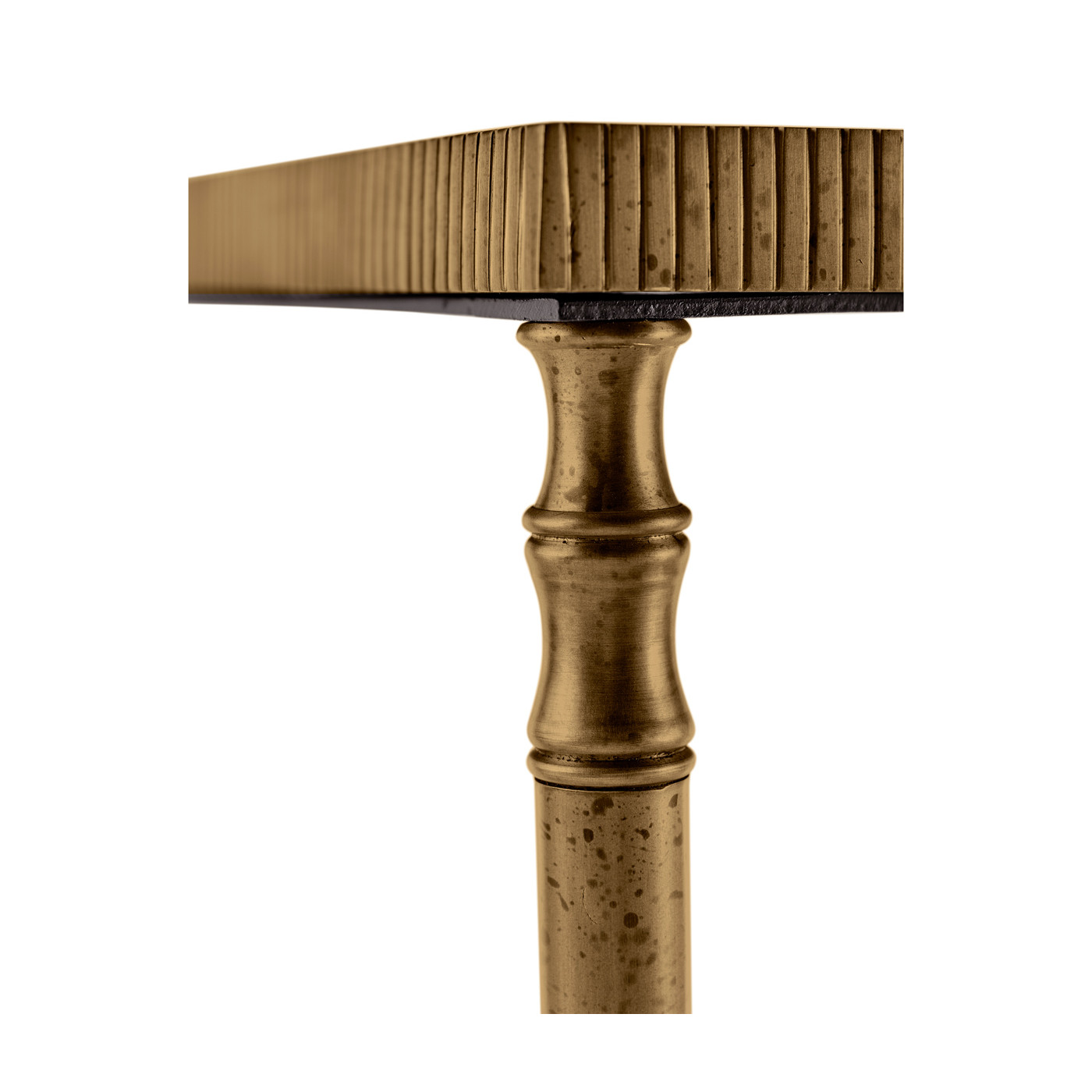 Rectangular Antique Brass End Table with Antique Mirror Top