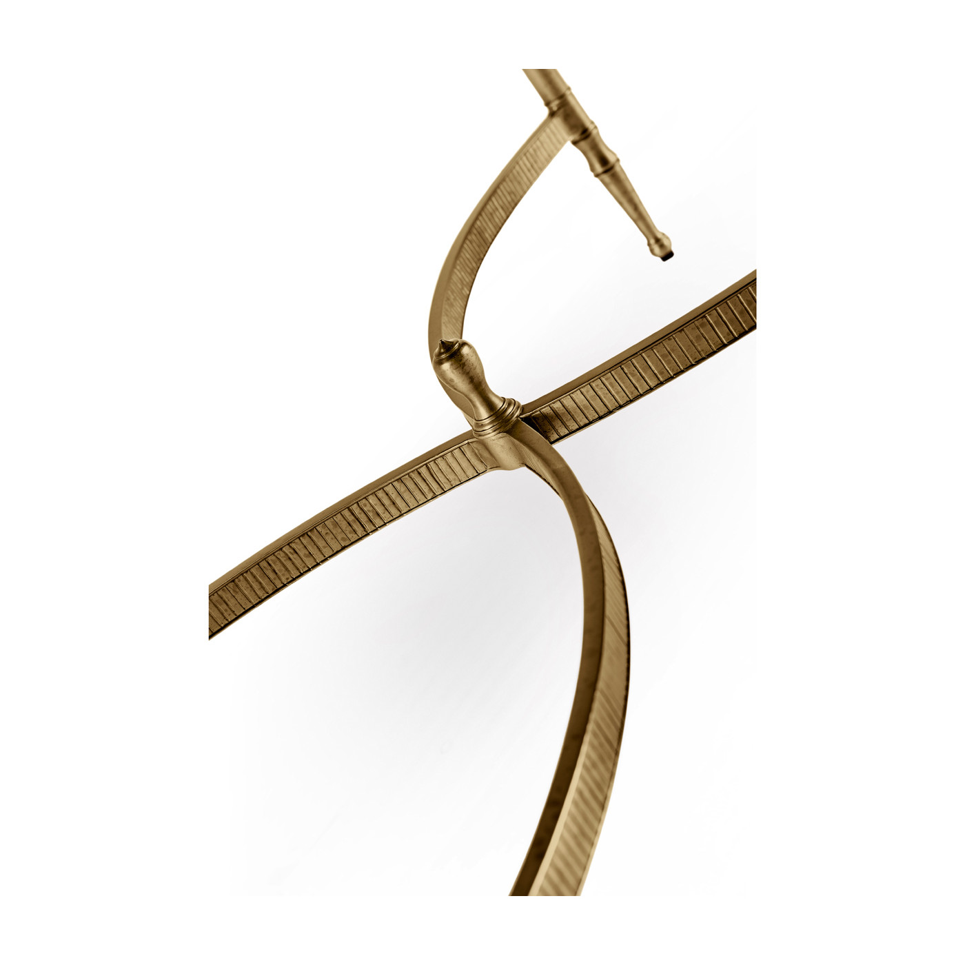 Rectangular Antique Brass End Table with Antique Mirror Top