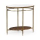 Oval Brass & Dark Santos Lamp Table with Antique Mirror Top