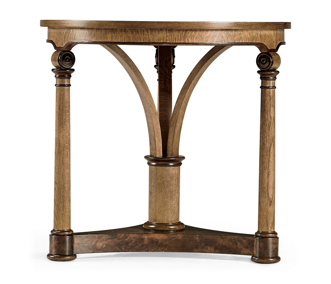 Round English Brown Oak Lamp Table