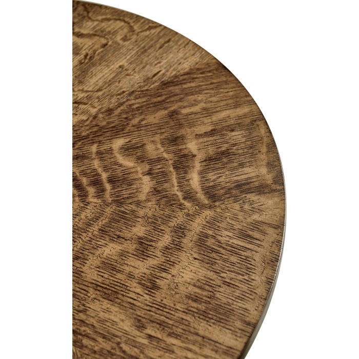 Round English Brown Oak Lamp Table