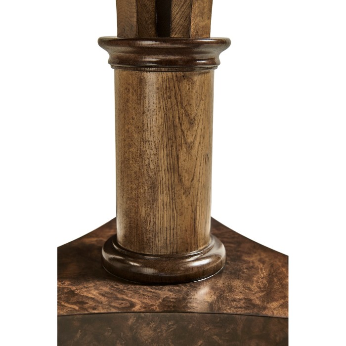 Round English Brown Oak Lamp Table