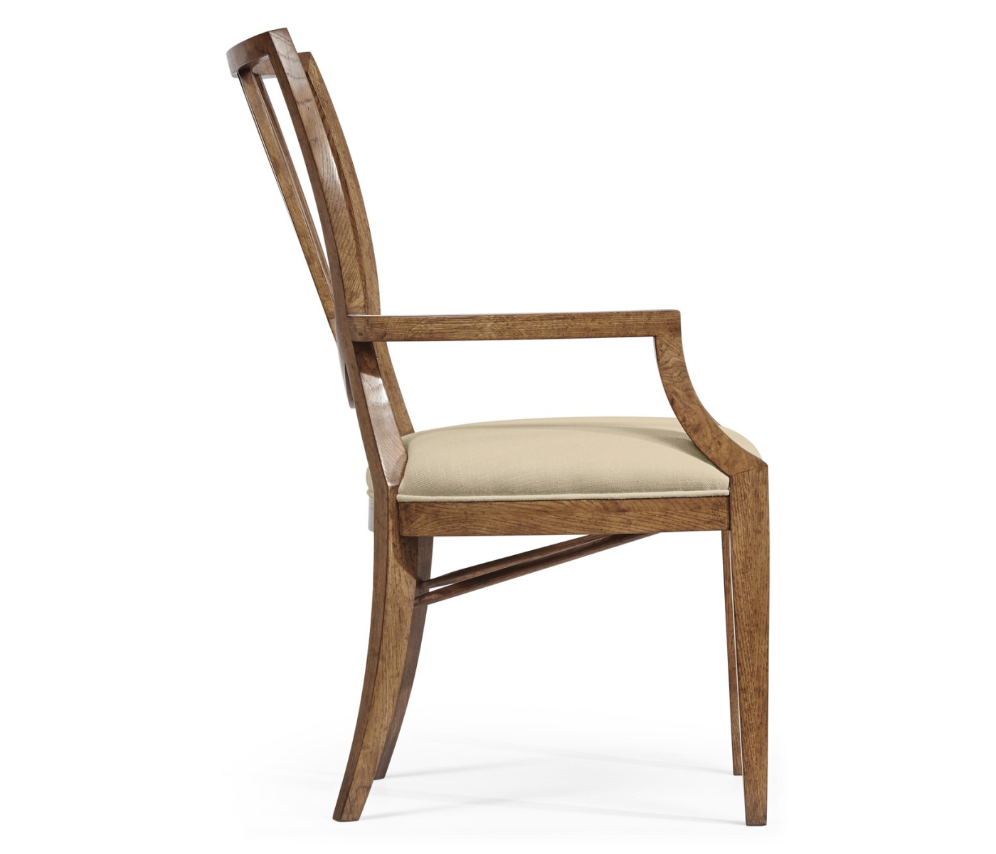 Shield Back English Brown Oak Dining Arm Chair