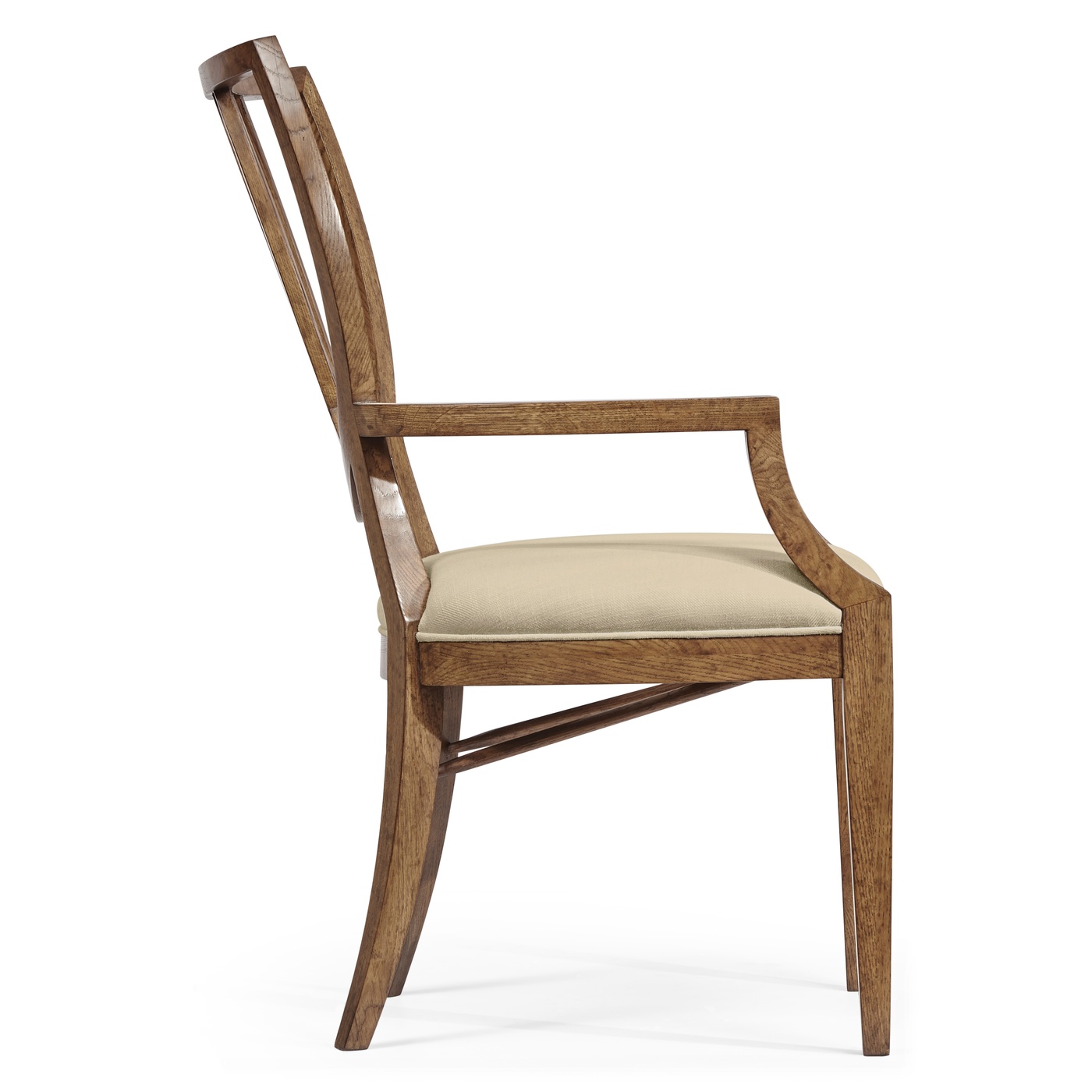 Shield Back English Brown Oak Dining Arm Chair