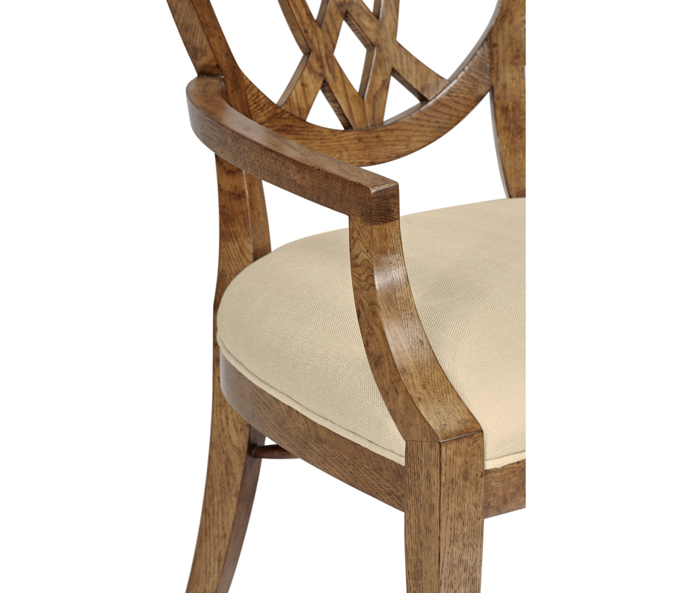 Shield Back English Brown Oak Dining Arm Chair