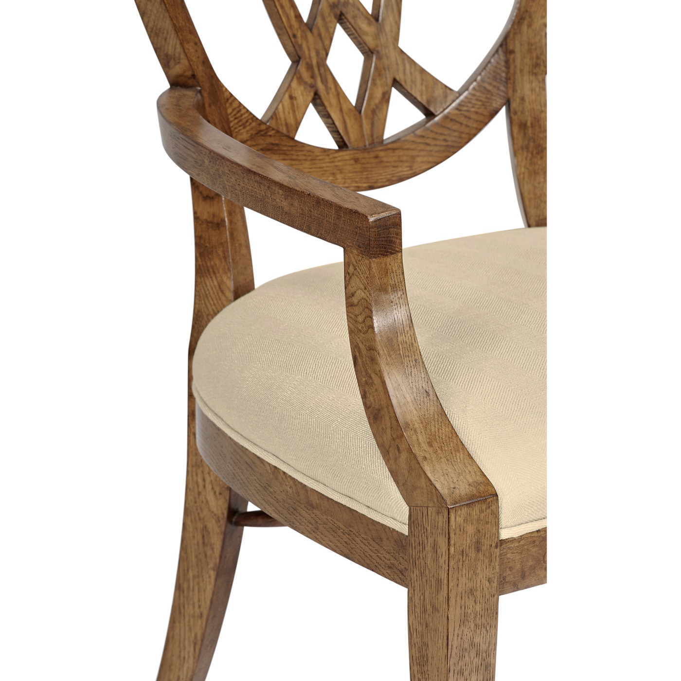 Shield Back English Brown Oak Dining Arm Chair