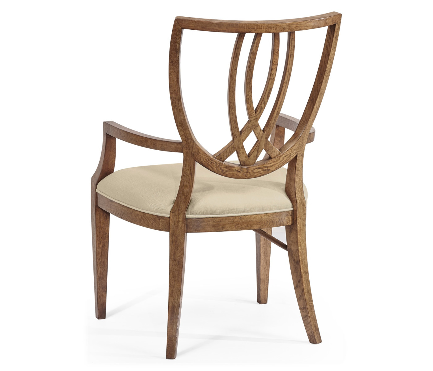 Shield Back English Brown Oak Dining Arm Chair