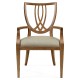 Shield Back English Brown Oak Dining Arm Chair