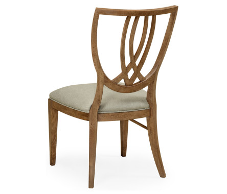 Shield Back English Brown Oak Dining Side Chair