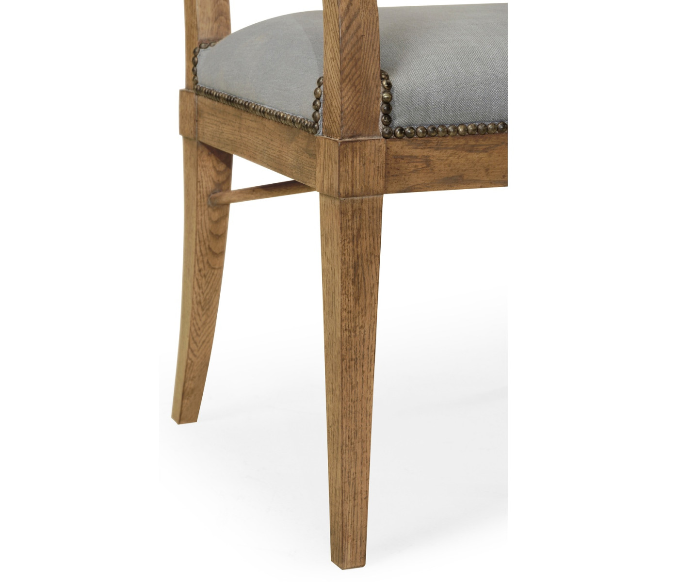 Cut-Out English Brown Oak Dining Arm Chair