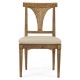 Cut-Out English Brown Oak Dining Side Chair