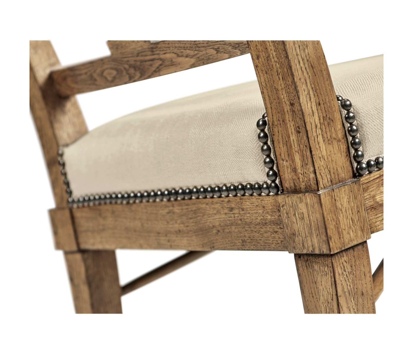 Cut-Out English Brown Oak Dining Side Chair