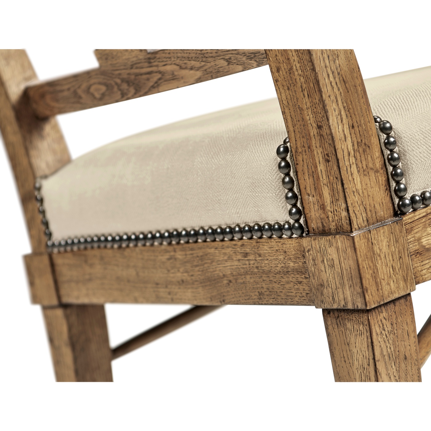 Cut-Out English Brown Oak Dining Side Chair