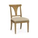 Cut-Out English Brown Oak Dining Side Chair