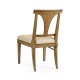 Cut-Out English Brown Oak Dining Side Chair